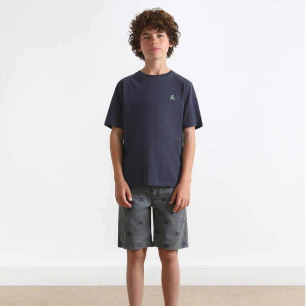 camiseta niño algodon basica calavera, scalpers verano 2024, color navy