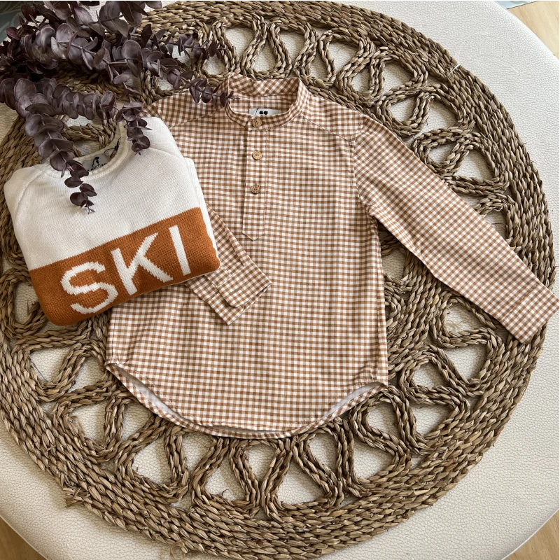 la-marinica-camisa-niño-cuadros-toffee-jersey-sky camisa niño cuadros toffee la martinica invierno 2024/25