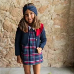 chaqueta bolero marino roja teckel kids chocolate firma española moda infantil invierno 2024/25
