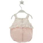 pelele ranita fleur bambula micolino verano 2025, moda infantil niña