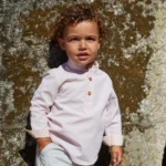 camisa niño babalu rosa vichy puños corazones ,la martinica verano 2025 moda infantil niño