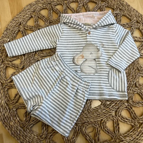 conjunto joggging rayas elefante babalu short y sudadera, la martinica verano 2025 moda infantil