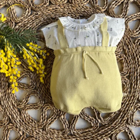 pelele unisex pomba punto amarillo paz rodriguez verano 2025