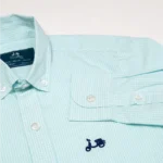 camisa niño vichy turquesa logo moto scotta verano 2025 moda infantil casual