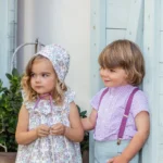 conjunto niño camisa vichy buganvilla, short verde mint y tirantes buganvilla, merlin yoedu verano 2025