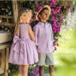 CONJUNTO NIÑO VICHY BUGANVILLA MERLIN, YOEDU, VERANO 2025 MODA INFANTIL