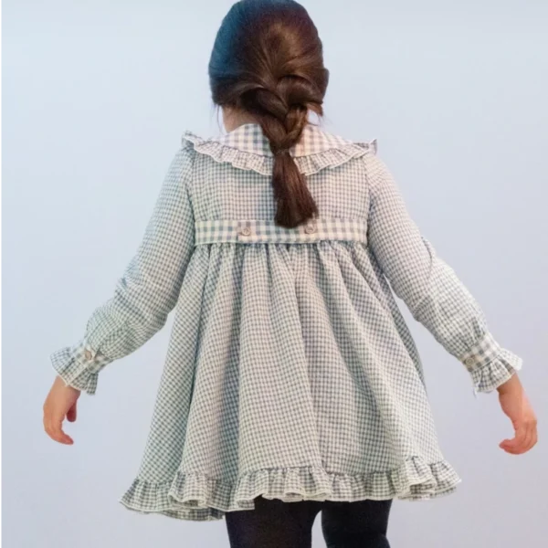 vestido minivichy azul denim, mi canesu invierno 2025