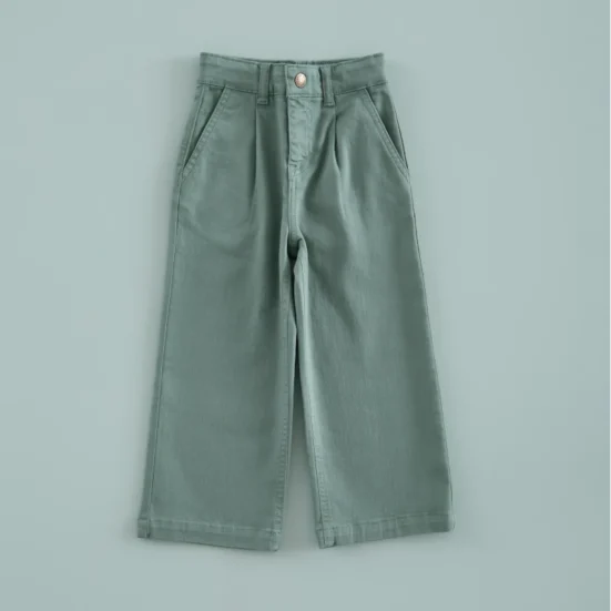 pantalon cropped pinzas verde te, mi canesu, invierno 2025, moda infantil española