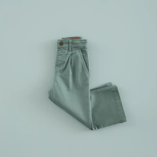 pantalon cropped pinzas verde te, mi canesu, invierno 2025, moda infantil española