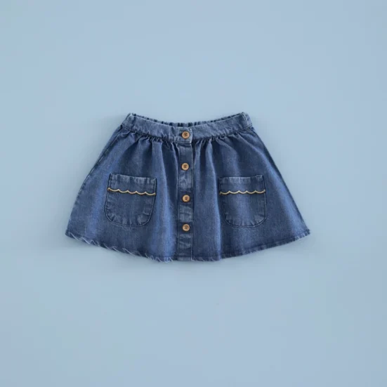 minifalda ondas lúrex lyocell vaquera, mi canesu, invierno 2025, moda infantil española