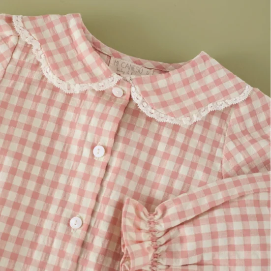 camisa petalos vichy colorete, mi canesu, invierno 2025, moda infantil española