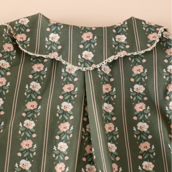 camisa petalos raya flor musgo, mi canesu, invierno 2025