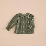 camisa petalos raya flor musgo, mi canesu, invierno 2025