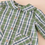 blusa cuelllo bobo tartan verde , mi canesu, invierno 2025