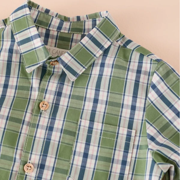 camisa niño tartan verde, mi canesu, invierno 2025, moda infantil española