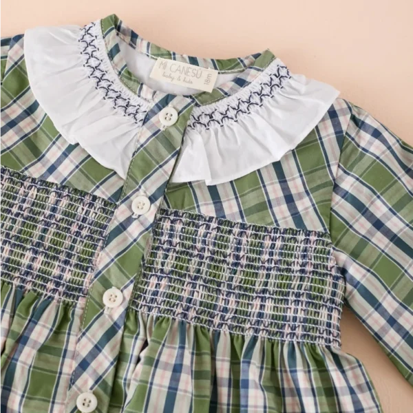 vestido smock tartan verde, mi canesu invierno 2025