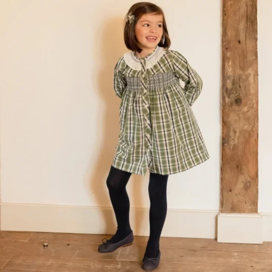vestido smock tartan verde, mi canesu invierno 2025