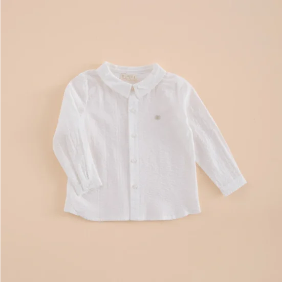 CAMISA NIÑO BLANCO ROTO,MI CANESU, INVIERNO 2025