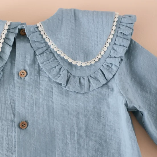 camisa niña doble cuello acero, mi canesu, invierno 2025