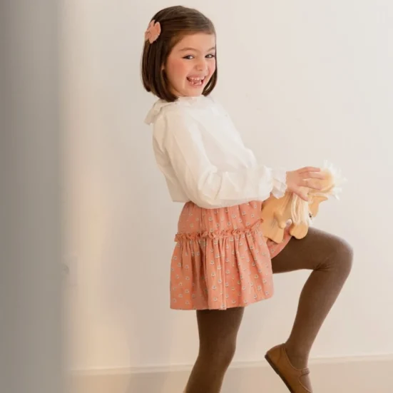 falda gasa flor geometrica, mi canesu, invierno 2025, moda infantil española