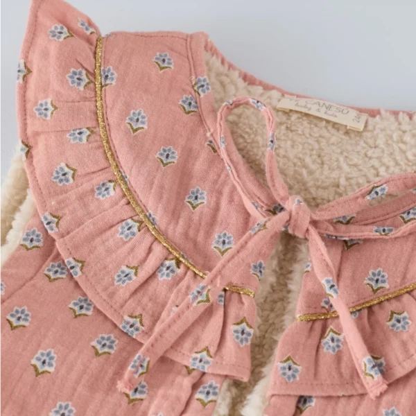 chaleco gasa florecita geométrica, mi canesu, invierno 2025,moda infantil española