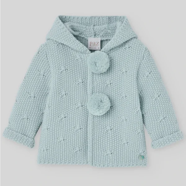 ABRIGO CAPUCHA VERDE MINT SEMILA, POMPONES, PAZ RODRIGUEZ, INVIERNO 2025