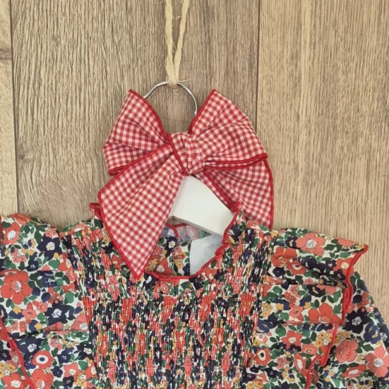 lazo boutique luna vichy rojo, la martinica, complementos moda infantil, invierno 2025
