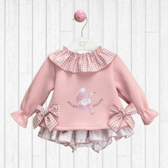 conjunto jogging osa de sudadera y braga volante, valentina bebes invierno 2025/26, moda infantil española