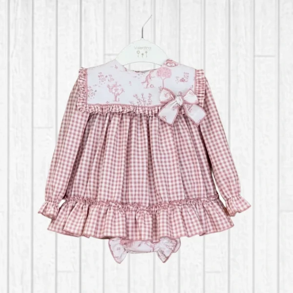 jesusito penelope tejido vichy cuello babero rectangular, valentina bebes invierno 2025, moda infantil española