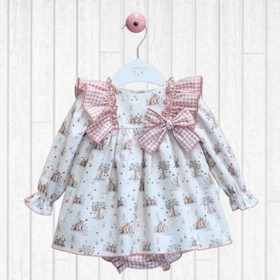 jesusito ositos combinado vichy rosa donatella, valentina bebes invierno 2025