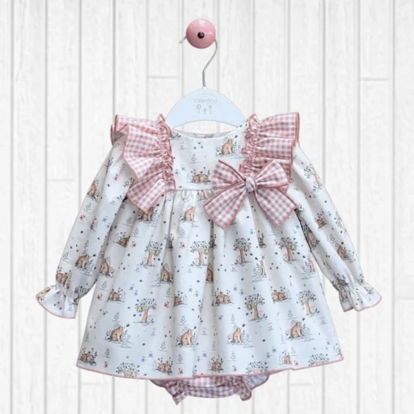 jesusito ositos combinado vichy rosa donatella, valentina bebes invierno 2025
