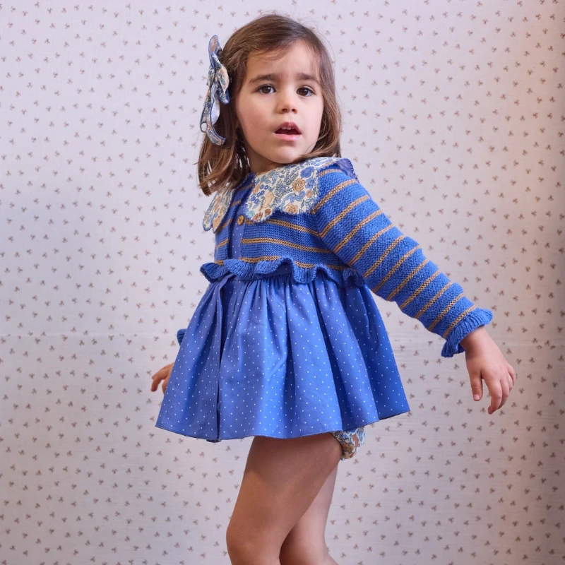 la-martinica-jesusito-lunares-children-chocolate jesusito children chocolate lunares azules, la martinica, invierno 2025, moda española