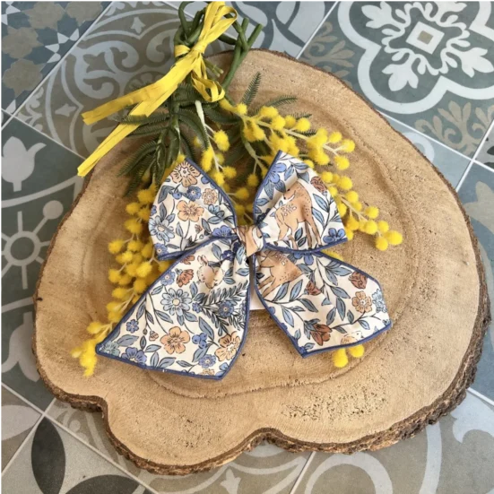 LAZO MEDIANO ESTAMPADO FLORAL CHILDREN CHOCOLATE , COMPLLEMENTOS LA MARTINICA, INVIERNO 2025,MODA INFANTIL ESPAÑOLA