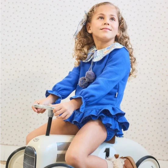 conjunto niña sudadera jogging azul , children chocolate, la martinica, invierno 2025, moda infantil española