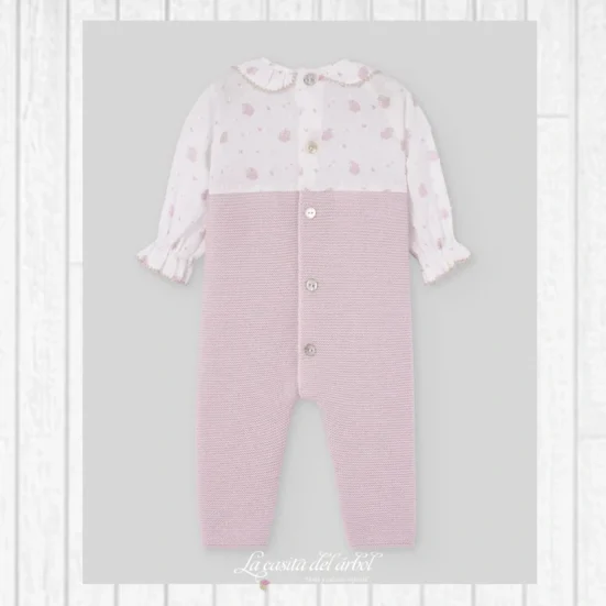 pelele tejido punto malva erizos, paz rodriguez, invierno 2025