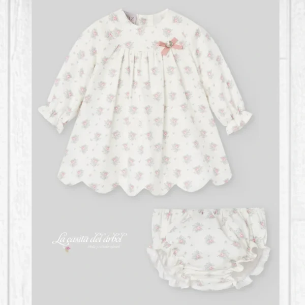 vestido con braga flores ondas, paz rodriguez, moda infantil española, tienda moda infantil valencia