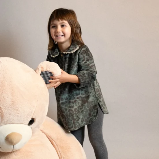 VESTIDO CAMUFLAJE MIA LIA, INVIERNO 2025 MODA INFANTIL ESPAÑOLA