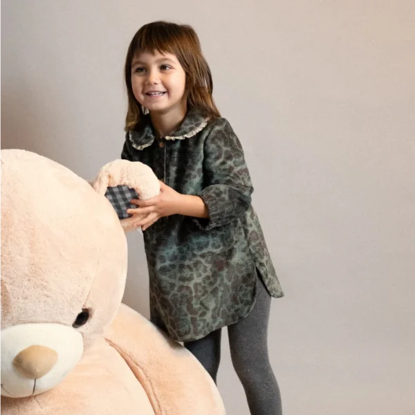 VESTIDO CAMUFLAJE MIA LIA, INVIERNO 2025 MODA INFANTIL ESPAÑOLA