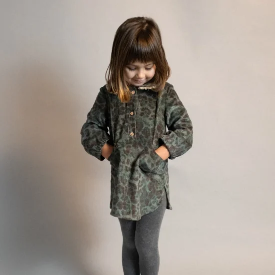 VESTIDO CAMUFLAJE MIA LIA, INVIERNO 2025 MODA INFANTIL ESPAÑOLA