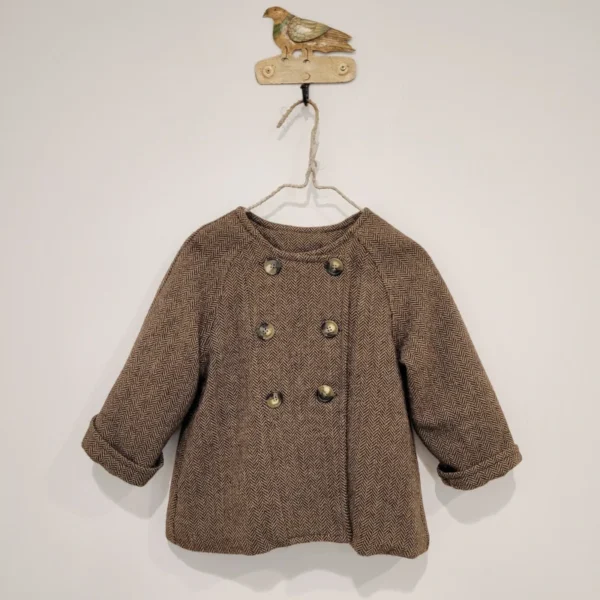 chaqueteon abrigo espiguilla unisex ,mia y lia, invierno 2025,moda infantil española