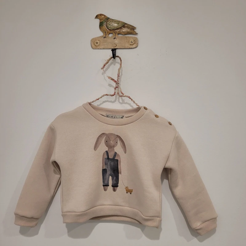 mia-lia-910325-sudadera-o-conejo SUDADERA UNISEX MIA LIA, INVIERNO 2025, MODA CASUAL INFANTIL ESPAÑOLA