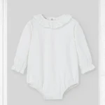 conjunto bebe minino pelele verde desmontable y body crudo, paz rodriguez invierno 2025, moda infantil española