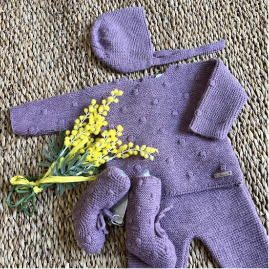 conjunto bebe niña punto malva, martin araanda