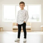 camisa niño bambula estrellas neegras, marena,outlet