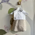 PELELE BODOQUES CAMEL CUERPO DESMONTABLE BLANCO, RANITA NECTAR, PAZ RODRIGUEZ, VERANO 2026, MODA CON ESTIDO BEBE, ROPA IDEal bebes